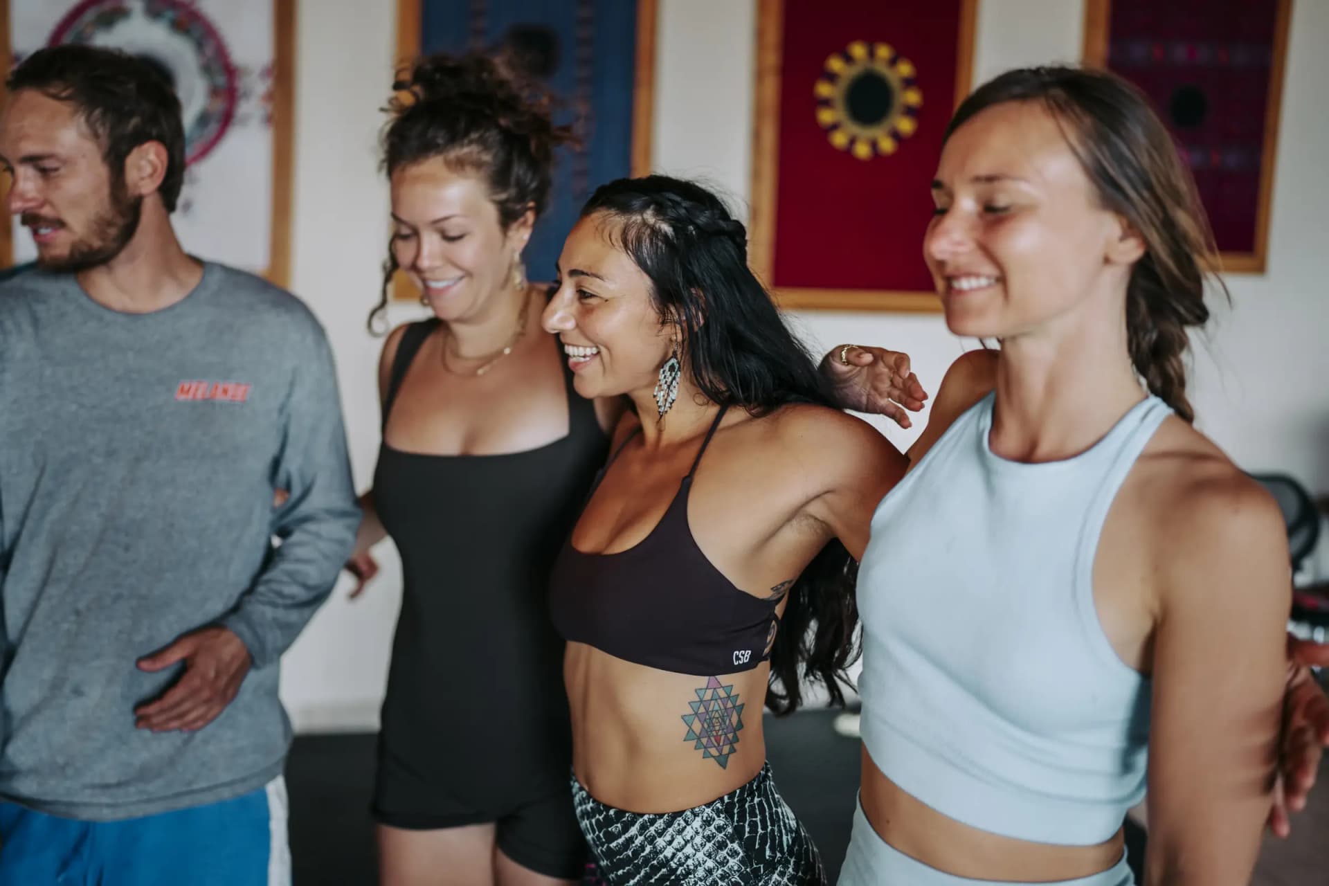 Daily yoga classes in the open-air shala