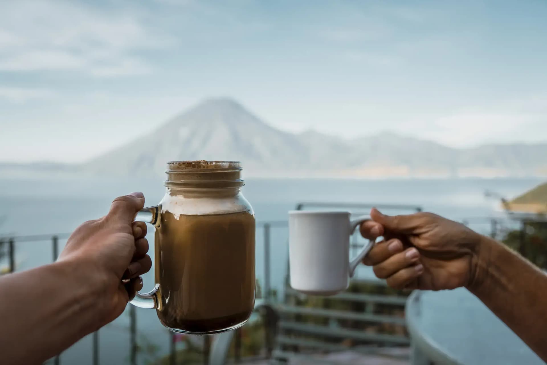 Cozy cafe setup with coffee and pastries